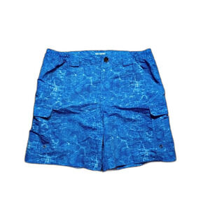 Reel Legends Blue Water Pattern Cargo Shorts Size Medium